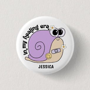 Cute Snail In My Healing Era 3 Cm Round Badge
