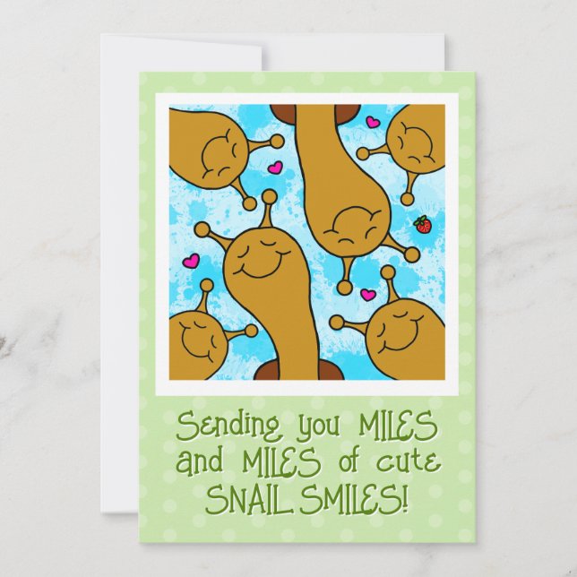 Cute Snail Miles Of Smiles Friendship Card (Front)