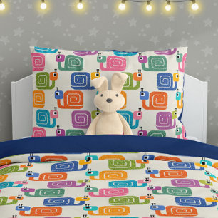 Cute Snail Pattern on Cream Pillowcase