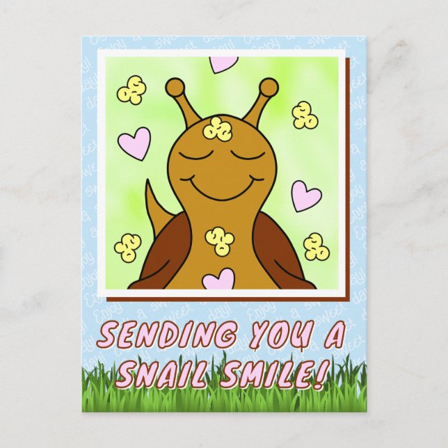 Cute Snail Sending Smile | Postcard (Front)