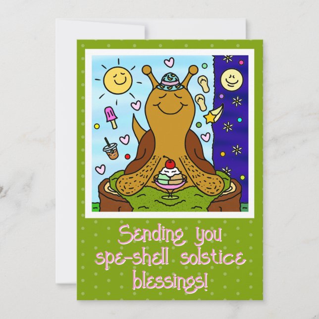 Cute Snail Spe-shell Summer Solstice Blessings Card (Front)