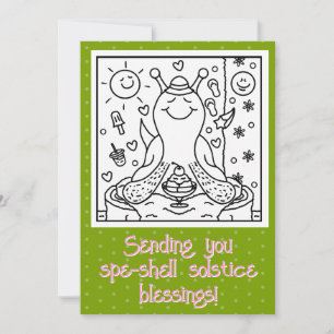 Cute Snail Summer Solstice Fun Colouring Card