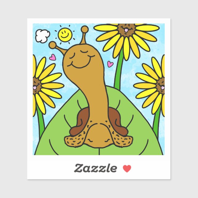 Cute Snail Summer Sunflower Garden Chat  (Sheet)