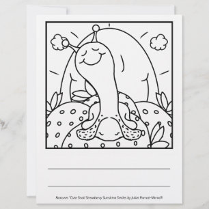 Cute Snail Summer Sunshine Smiles Colouring Page