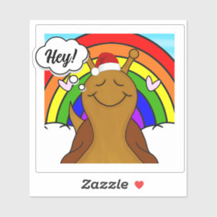 Cute Snail With Rainbow Merry Christmas Vinyl