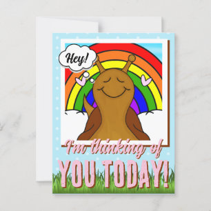 Cute Snail With Rainbow Snail-Tastic Day Postcard