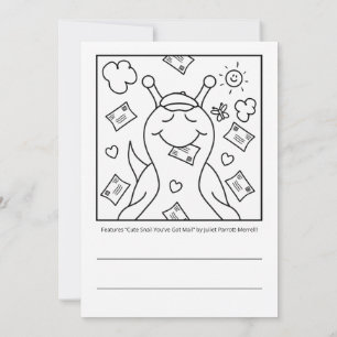Cute Snail You’ve Got Mail Colouring Greeting  Card