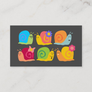 Cute snails kids online toys and books business card