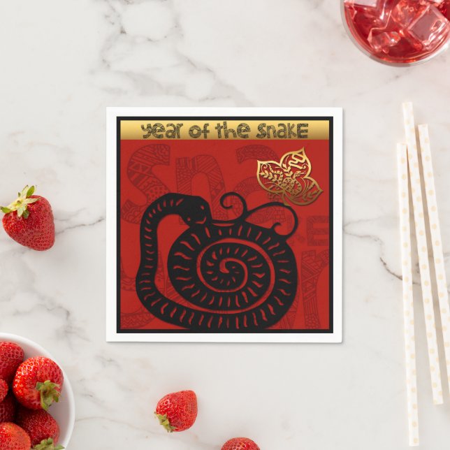 Cute Snake Chinese Year 2025 Zodiac Birthday PN Napkin (Insitu)