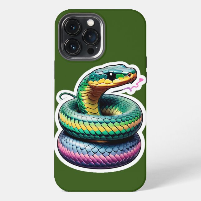 Cute Snake Illustration iPhone Case (Back)