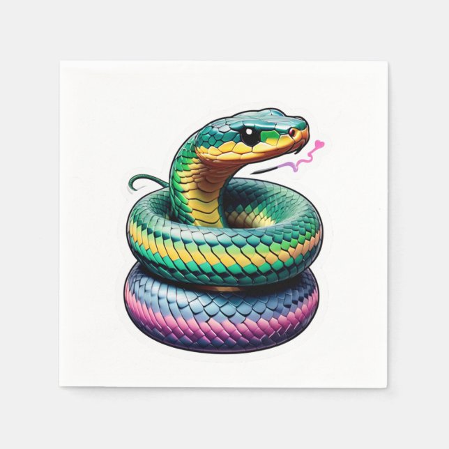 Cute Snake Illustration Napkin (Front)