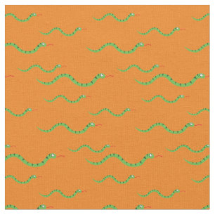 Cute Snakes Kid Baby Nursery Orange Reptiles Fabric