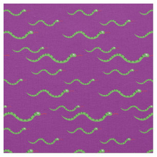 Cute Snakes Kid Baby Nursery Purple Reptiles Fabric