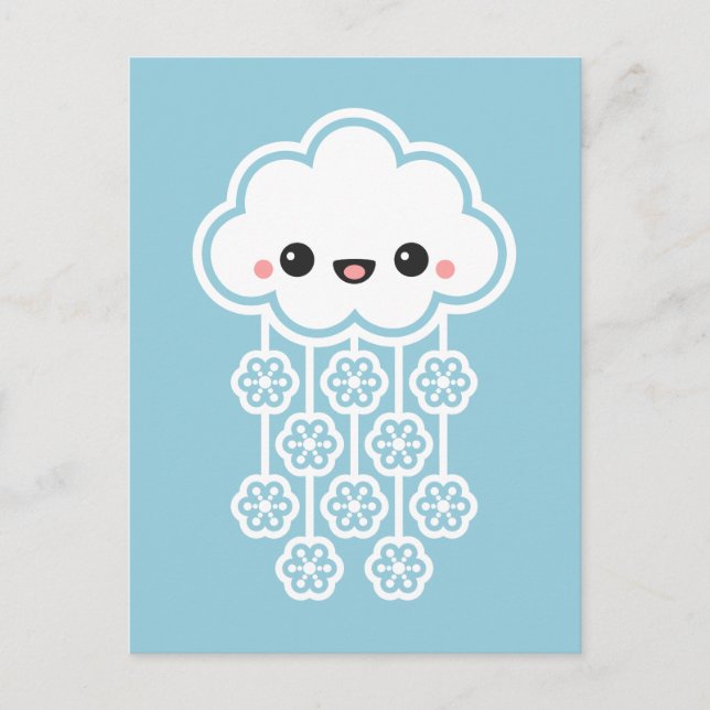 Cute Snow Cloud Postcard (Front)