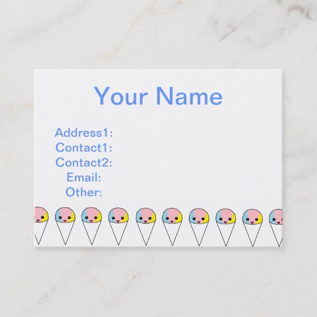 Cute Snow Cones Business Card (Front)