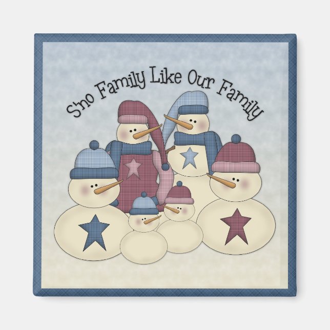 Cute Snow Family Magnet (Front)