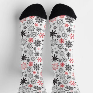 Cute Snow Flakes Colourful Illustration Pattern Socks