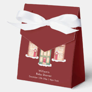 Cute Snow Gingerbread Village Baby Shower  Favour Box