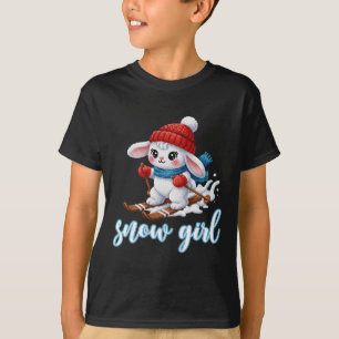Cute Snow Girl Snow Bunny Ski Lover Winter Skiing T-Shirt