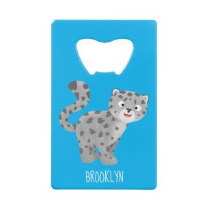 Cute snow leopard cartoon illustration