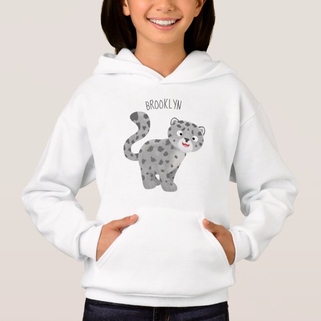 Cute snow leopard cartoon illustration (Front)