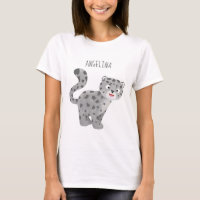 Cute snow leopard cartoon illustration