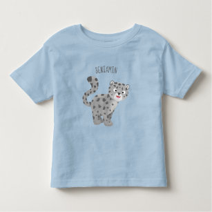 Cute snow leopard cartoon illustration toddler T-Shirt