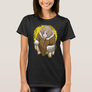 Cute Snow Macaque Monkey Wearing A Coat Meme 1 T-Shirt