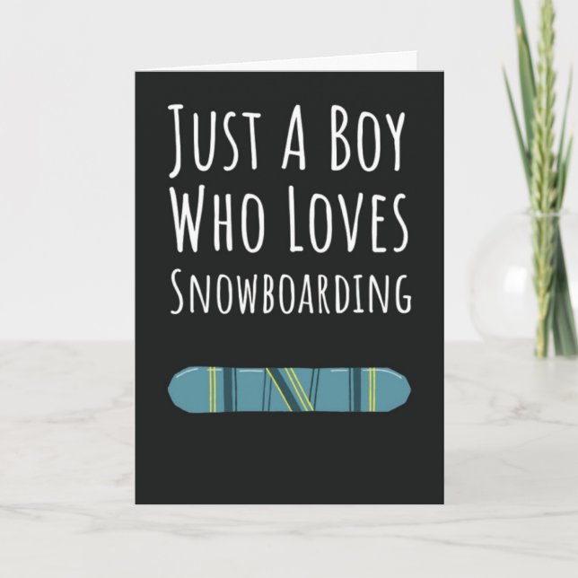 Cute Snowboarder Cards For Boys Kids Winter Sports (Front)