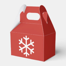 Cute Snowflake Christmas Red Favour Box