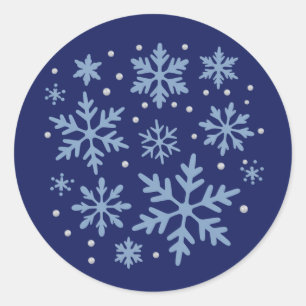 Cute Snowflake Christmas Winter Holiday Cozy Xmas Classic Round Sticker