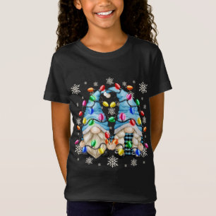 Cute Snowflake Pattern And Christmas Gnome Christm T-Shirt