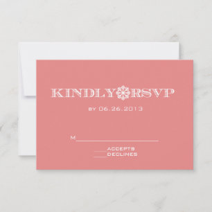 Cute Snowflake Peach Wedding RSVP Cards