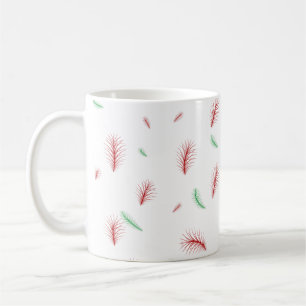 Cute Snowflake Wreath Xmas tree Red Green pattern Coffee Mug