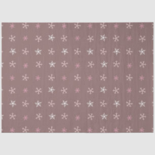 Cute Snowflakes White Silver Brown Pink Christmas Tissue Paper