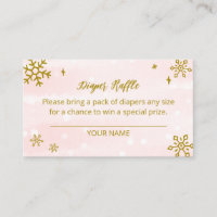 Cute Snowflakes Winter Baby Shower Diaper Raffle