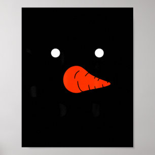 Cute Snowlady Snowman Face Christmas Matching Fami Poster