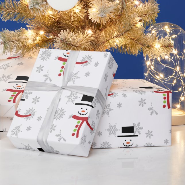 Cute Snowman and Snowflakes Craft / Gift Wrap (Holidays)