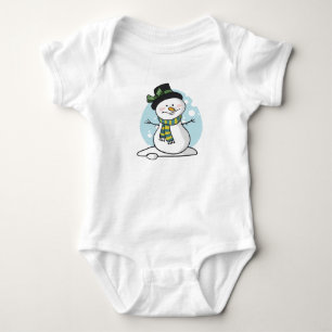Cute Snowman Baby Bodysuit