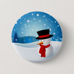 Cute Snowman Button