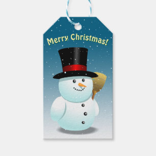 Cute Snowman Cartoon Gift Tags