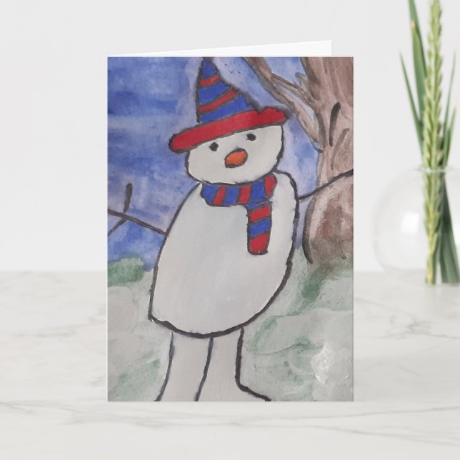 Cute Snowman Christmas Card (Front)