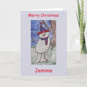 Cute Snowman Christmas Card