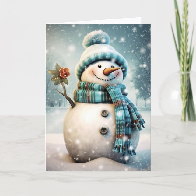 Cute Snowman Christmas Card (Front)