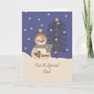 Cute Snowman Christmas Dad Holiday Card