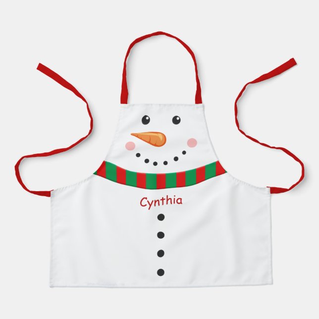Cute Snowman Christmas for Kids All-Over Print Apron (Front)