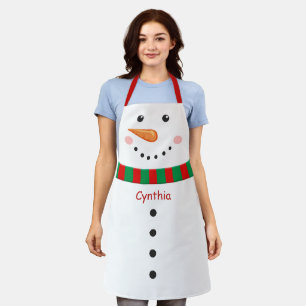 Cute Snowman Christmas Funny All-Over Print Apron