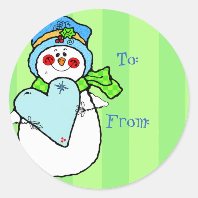 Cute Snowman Christmas Gift Tags (Front)