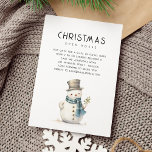 Cute Snowman Christmas Open House Invitation<br><div class="desc">Cute Snowman Christmas Open House.  Available digitally and printed. Simple elegance with an illustration of a cute snowman below the words. Easily personalise to your own details.</div>