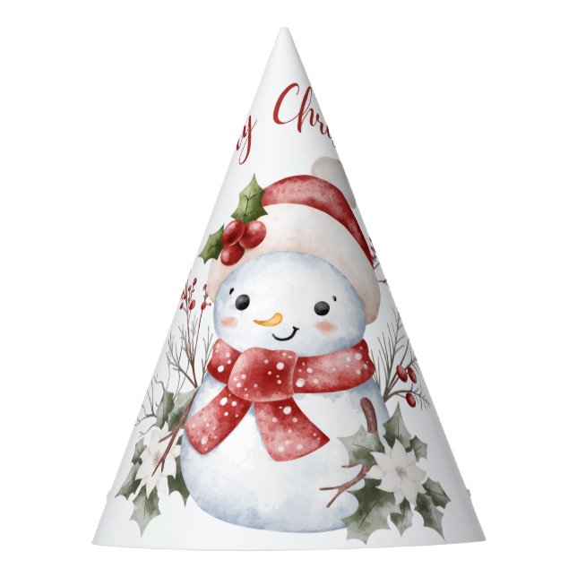 Cute Snowman Christmas Party Hat (Front)